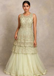 Elegant Tiered Ethnic Gown