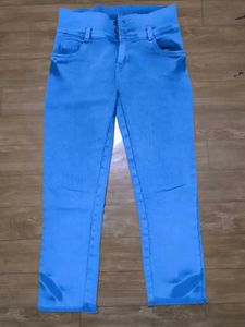 High-Waisted Blue Jeans