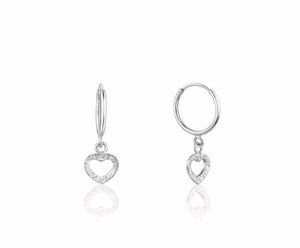 925 silver Heart Hoop Earrings