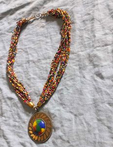 Colorful Beaded Statement Necklace