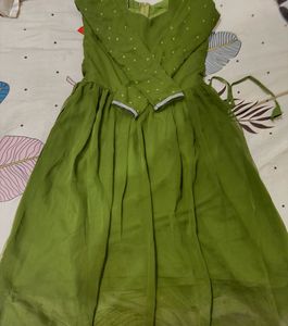 Green Heavy Worked Kurta!