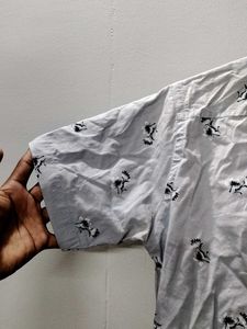 Used Zeus M Size Shirt Half Hands Floral