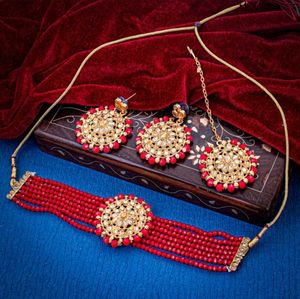 Red & Gold Jewelry Set