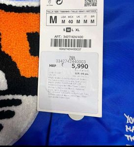 ZARA BLUE VARSITY JACKET 100% ORIGINAL M(40)