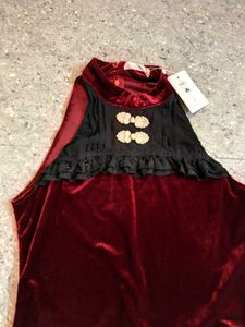 Red Qipao Inspired Velvet Fem Fatale Dress