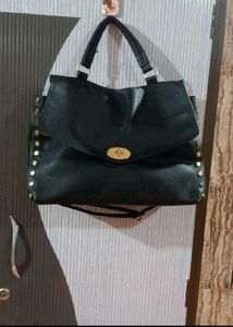 Chloe Black Leather Studded Handbag