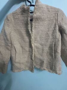 Beige Textured Jacket