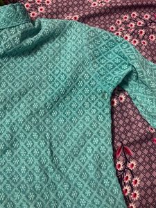 Light Blue Embroidered Kurta