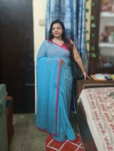 Blue & Pink Sari