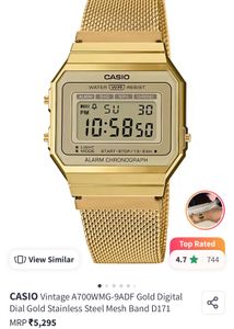 Casio Vintage Gold Digital Watch
