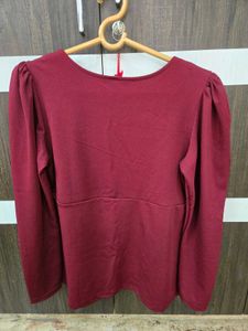 Burgundy Long Sleeve Top And trousers