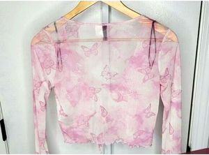 Pink Aesthetic Mesh Top