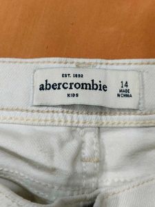 White Abercrombie Denim Jeans Girls 14 Size