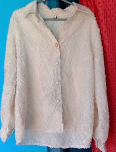 Fluffy Button-Down Shirt