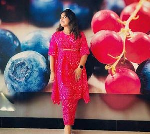 Pink Printed Kurta Set