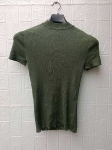 New with tag korean Green Cutout Ribbed Bodysuit