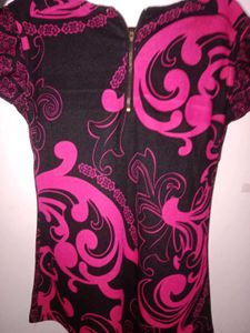 Pink &amp; Black Pattern Top