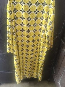 Yellow Print Tunic Top