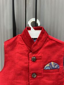 Red Festive Boys Waistcoat
