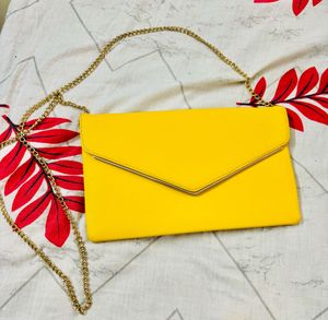 Yellow Color Collete Brand Clutch