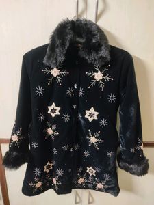 Black Kids Velvet Coat