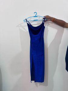 Blue Velvet Slip Dress