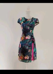 cheongsam Floral Print Dress