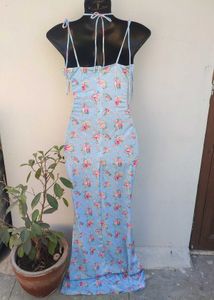 Women&#39;s Floral Print Spaghetti Strap Maxi Dress