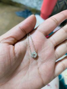 Silver Floral Star Flower Necklace