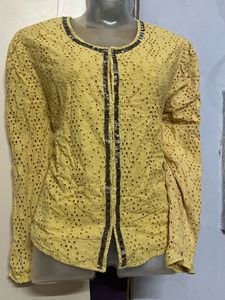 Vintage Yellow Eyelet Jacket