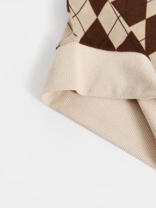 Brown &amp; Beige Argyle Sweater Vest – Vintage