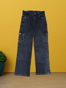 D@86 Size-28 Charcoal Grey Straight Jeans For Girl