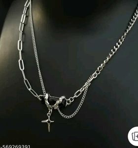 Silver Layered Cross Necklace