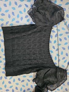 Chic Black Puff Sleeve Top