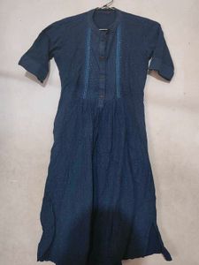 Blue Embroidered Dress