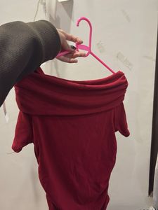 Chic Maroon Off-Shoulder Top