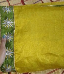 New saree with stiched blouse💛