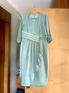 Party Wear Hourglass Midi Mint  Dress