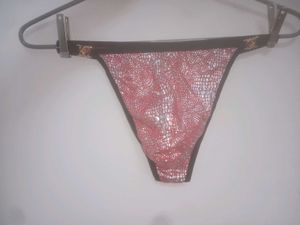 Designer Thong with Logo Detail