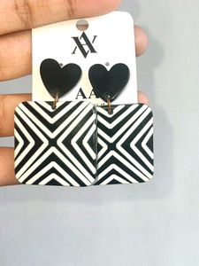 Geometric Heart Earrings