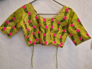 Lime Green Embroidered Lehenga Choli