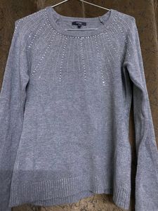 Women Sweater with Silver Work