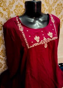 Beautiful Pure Cotton Reshmi Work Kurta
