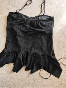 Black Corset tie front Top