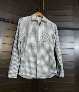 Ziosongzio Men Offwhite Checks Regular Fit Shirt