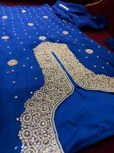 Stone Work Blue Kurta Set