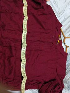Maroon Embroidered Kurta