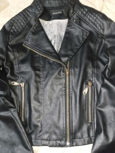 Black Faux Leather Moto Jacket