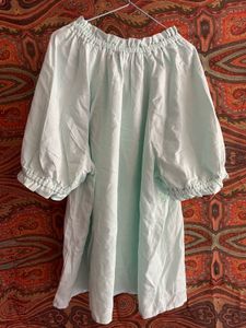 Light Blue Off-Shoulder Tunic Top