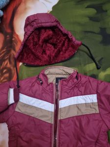 Cute Maroon Padded Jacket